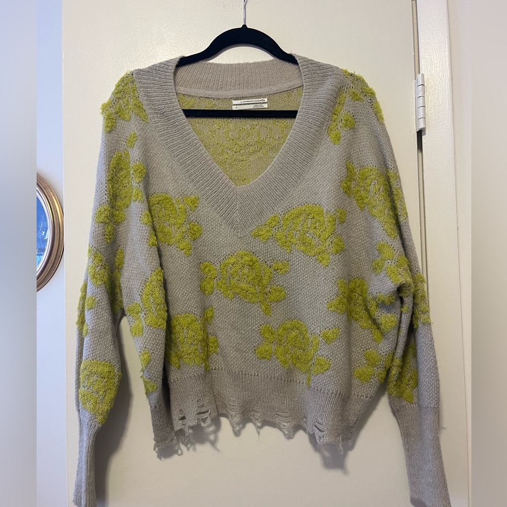 Gray and neon yellow sweater